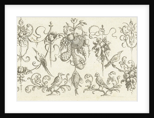 Garlands with fruits and cherubs, Henry Le Roy by Anonymous
