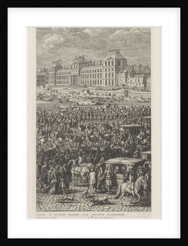 Rear Guard of the procession of King Louis XIV of France on the Pont-Neuf by Adam Frans van der Meulen