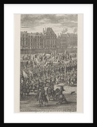 Front of the procession of King Louis XIV of France and his entourage on the Pont-Neuf by Adam Frans van der Meulen