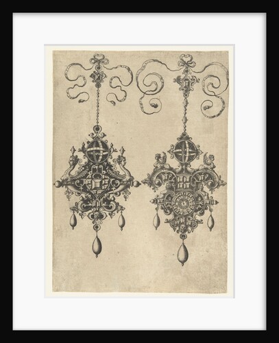 Two pendants with sundial by Philips Galle