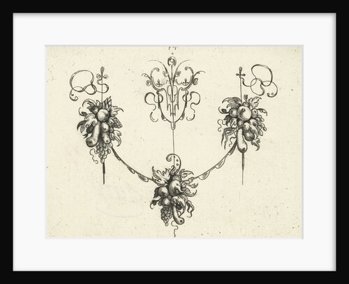 Garland with three bouquets of fruit by Balthasar Caymox
