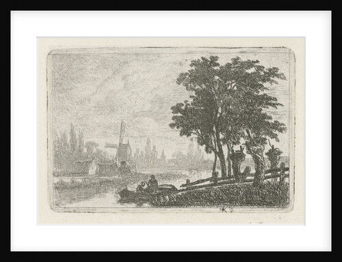 Boat at the waterfront by Hermanus Jan Hendrik van Rijkelijkhuysen