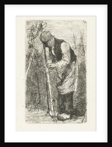 Man in a vegetable garden by Bernardus Johannes Blommers