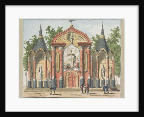 Destruction of the old Constitution, decoration on the Butter Market, Botermarkt, 1795 by Johannes Roelof Poster