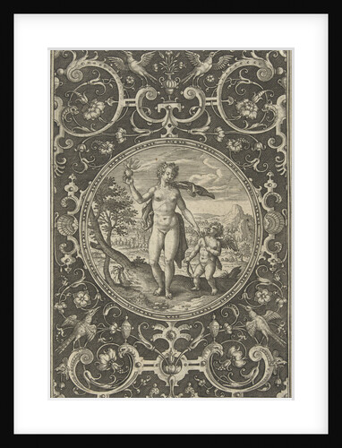 Medallion which Venus with the Paris Apple in her hand and Amor by her side by Adriaen Collaert