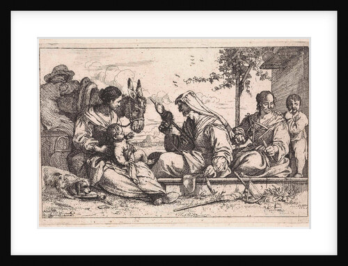 Female spins yarn by Jan Baptist de Wael