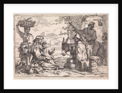 Travellers rest before an inn by Jan Baptist de Wael