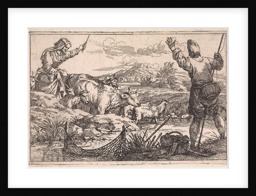 Fishing in river by Jan Baptist de Wael