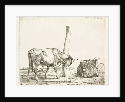 Taurus who is scratching a tree trunk by Wouter Johannes van Troostwijk