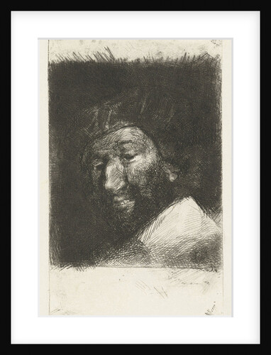 Portrait of smiling man with beard and hat by Bernardus Johannes Blommers