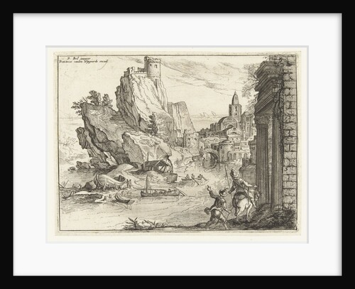 Rocky coast of Campania city and travelers Italy by Anonymous