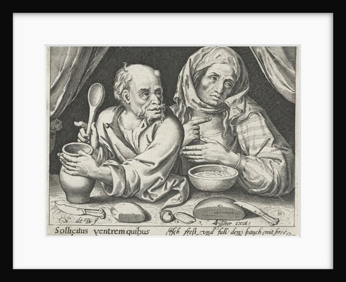 Man and woman eating porridge by Claes Jansz. Visscher II