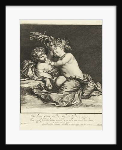 Two children playing: Spring and Autumn by Gerard Valck