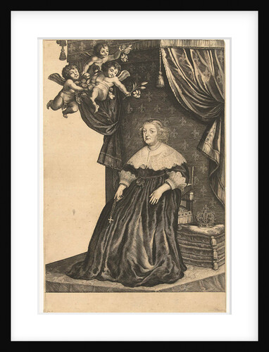 Portrait of Marie de Medici sitting on a throne by Anonymous