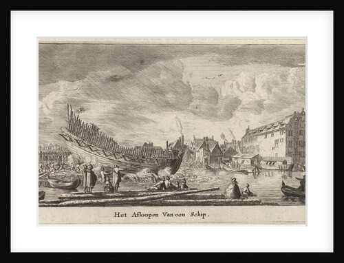Launching of a ship by Reinier Nooms