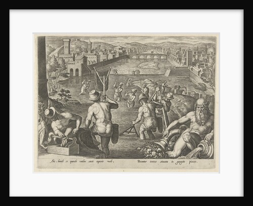 Fishing with landing net by Jan van der Straet