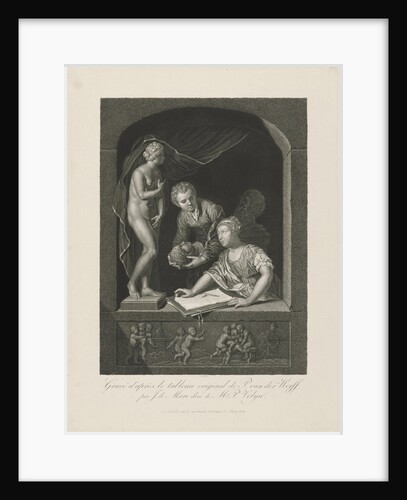 Woman drawing in a window by Johannes de Mare