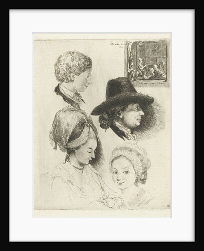 Study Sheet with portraits of Louis Bernard Coclers and his family by Louis Bernard Coclers