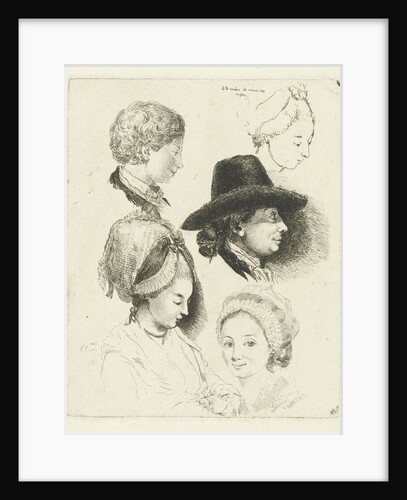 Study Sheet with portraits of Louis Bernard Coclers and his family by Louis Bernard Coclers