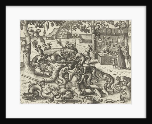 Sleeping peddler robbed by monkeys by Pieter Brueghel I
