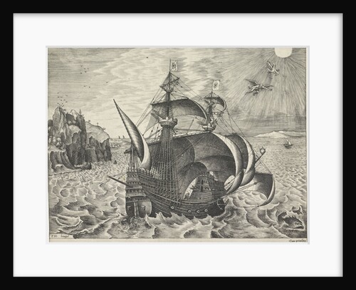 Sailing ship with the Fall of Icarus by Anonymous