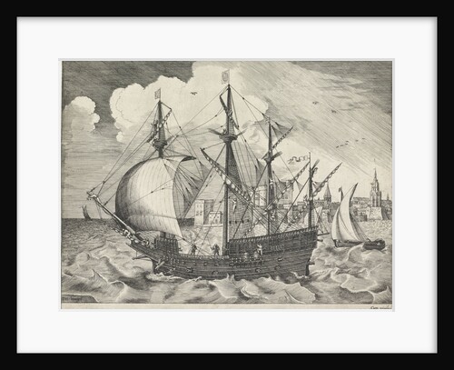 Ship leaves port by Frans Huys