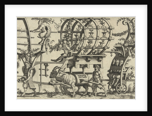 Chariot drawn by a satyr and two bulls by Cornelis Bos