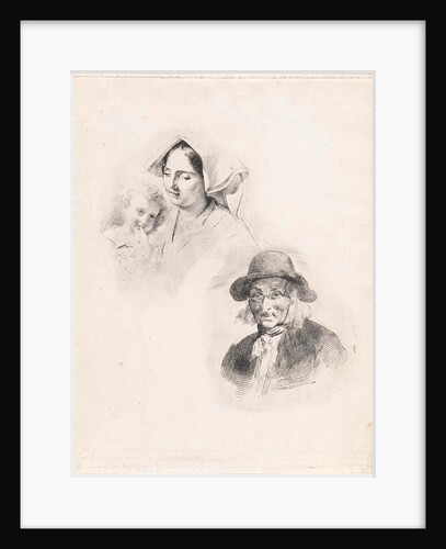 Woman with a child and old man by Louis Anthony Vintcent