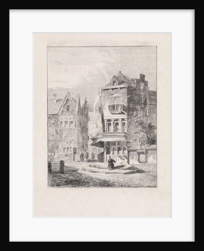 Cityscape with figures by Petrus Gerardus Vertin