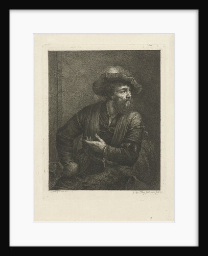 Portrait of an unknown man with feathered beret by Johannes Pieter de Frey