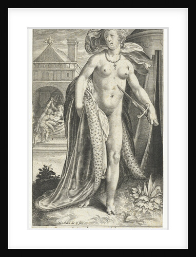 Lucretia with dagger against her chest by Nicolaes de Bruyn