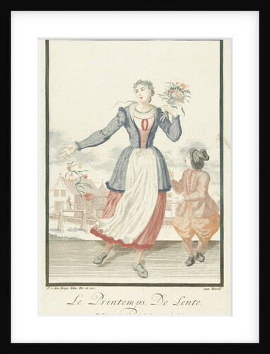 Young woman with bunch of flowers by Pieter van den Berge