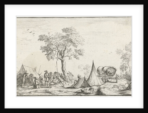 Encampment with a pointed tent by Robert van den Hoecke