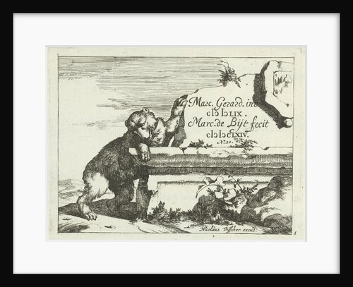 Bear near stone wall by Nicolaes Visscher I