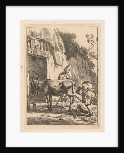Farrier, specialist in equine hoof care, and a donkey by Karel Dujardin