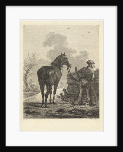 Soldier with horse by Jan Anthonie Langendijk Dzn