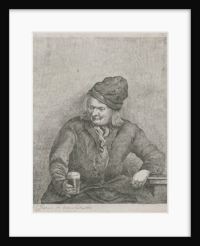 Old man with glass and pipe in hand by Eberhard Cornelis Rahms