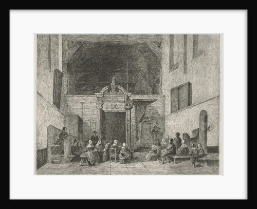 Church service in a village church by Johannes Bosboom