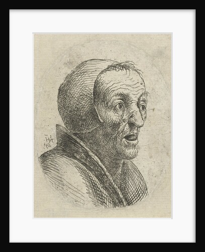 Bust of an old woman with open mouth by Nicolaes van Haeften