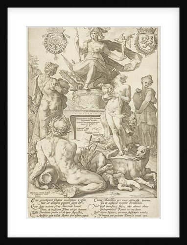 Title print for print series The Roman heroes by Hendrick Goltzius