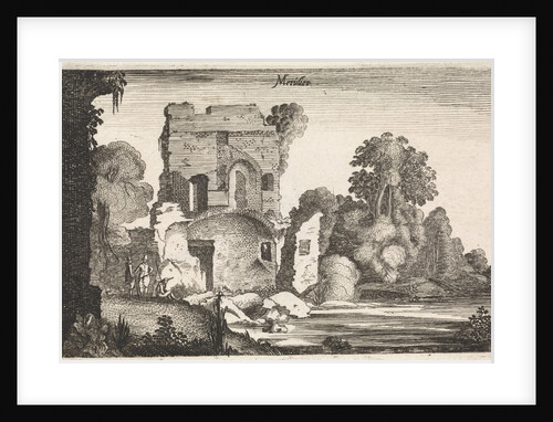 Figures in a ruined tower by Jan van de Velde II