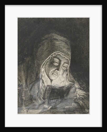 Woman Reading by candlelight by Theodorus de Roode