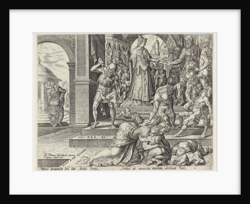 Queen Athaliah orders the king's children to be killed by Gerard de Jode