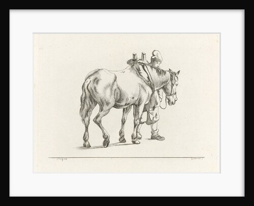 Man walking next to a horse by Dirk Stoop