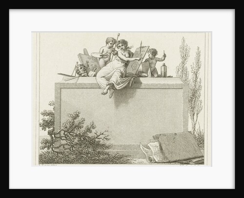 Pictura flanked by two putti by Jacob Ernst Marcus