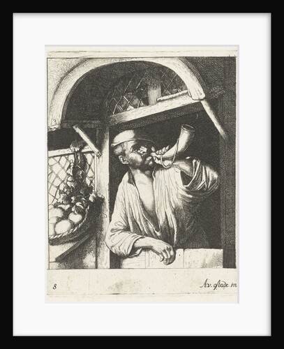 Baker blows a horn by Abraham Bloteling