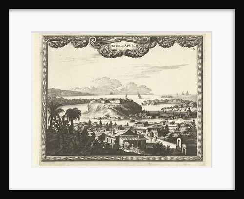 View of port and fortress in Acapulco by Staten van Holland en West-Friesland