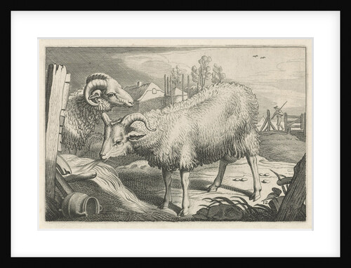 Pasture with a sheep and a ram by Nicolaes Visscher I