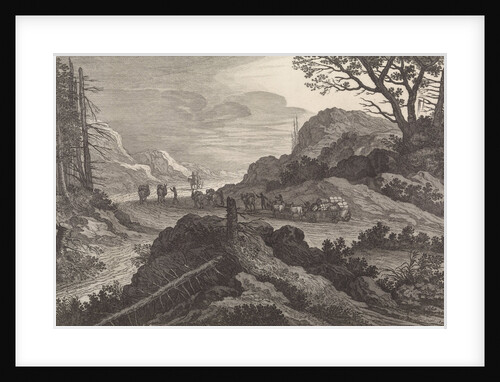 Mules on a road by Nicolaes Visscher I