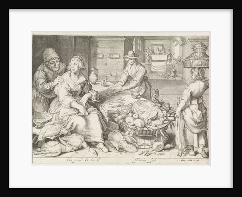 Kitchen piece with parable of the rich man and Lazarus by Imperial court